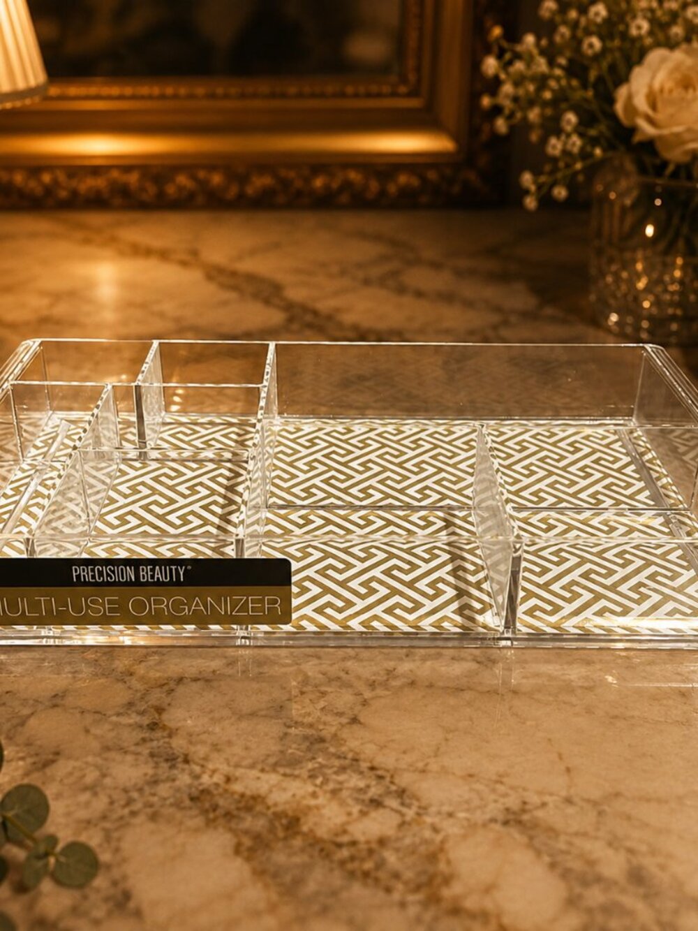 NWT 8-Compartment Clear Acrylic Drawer Organizer